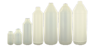 Range of cylindrical HDPE bottle